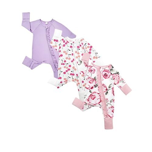 Bow Dream Baby Girl Clothing Footies Bamboo Rayon Baby Girl Clothes Baby Romper Jumpsuit Newborn-24 Months