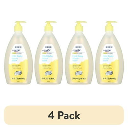 (4 pack) Equate Baby Tear-Free Mild Baby Wash, 28 fl oz, Compare to Johnson's® Head-to-Toe® Wash & Shampoo
