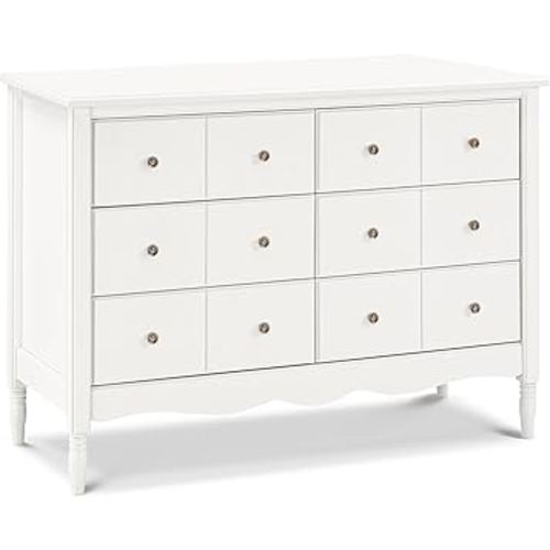 Namesake Liberty 6-Drawer Dresser in Warm White, Fully Assembled, Greenguard Gold Certified, Smooth Glide, Adult and Child Nursery Dresser, Vintage/Apothecary Design