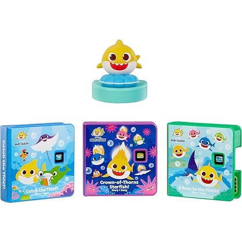 Little Tikes Story Dream Machine Baby Shark Heroes Collection, Storytime, Books, Audio Character, Toy Gift for Toddlers, Kids Girls Boys Ages 3+