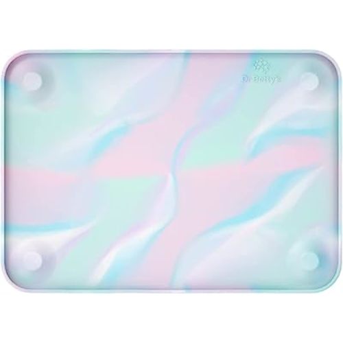 Dr. Betty’s - Food Grade Silicone Placemat/Play Mat with Super Suction and Raised Edges to Contain Messes for Babies + Toddlers + Kids | Non-Slip, Dishwasher Safe (Unicorn)