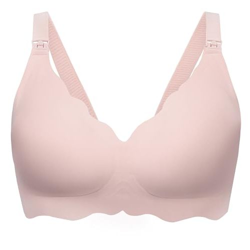 Angelhood Nursing Bras for Breastfeeding Ultra Comfort Seamless Maternity Bra Wireless Pregnancy Bralette with Bra Extender