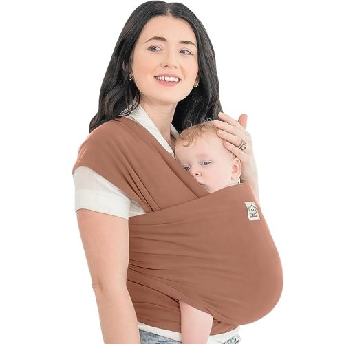 KeaBabies Baby Wrap Carrier - All in 1 Original Breathable Baby Sling, Lightweight,Hands Free Baby Carrier Sling, Baby Carrier Wrap, Baby Carriers for Newborn, Infant,Baby Wraps Carrier (Terracotta) - One Size (Pack of 1)