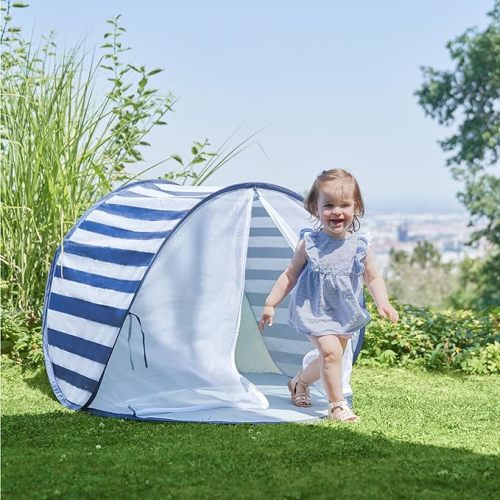 Babymoov Baby Tent with Anti UV Sun Protection UPF 50+ | Pop Up Play Tent and Sun Shade (Summer 2024 Edition) - Marine Tent