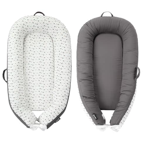 JOLLITO Baby Nest Cover for Baby Girls & Boys, Infant Lounger, Newborn Essentials for Baby 0-12 Months, 100% Cotton Breathable, Portable Travel, Babies Essentials Gifts
