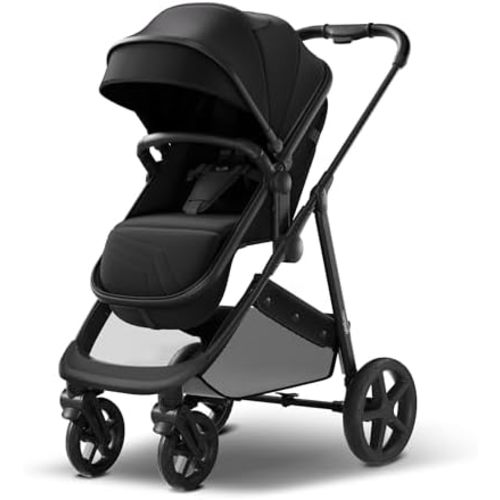 Mompush Wiz 2-in-1 Bassinet Stroller Reversible Seat, One-Hand Fold, Black