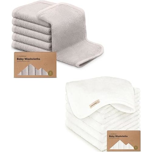 KeaBabies 6-Pack Baby Washcloths - Soft Viscose Derived from Bamboo Washcloth, Baby Wash Cloths, Baby Wash Cloth for Newborn, Kids, Bath Baby Towels, Face Towel, Face Cloths for Washing Face