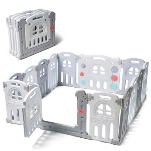 Baby Playpen Large Activity Safety Play Center - 14 Panels Baby Play Fence with Adjustable Shape and Foldable Option - Play22Usa
