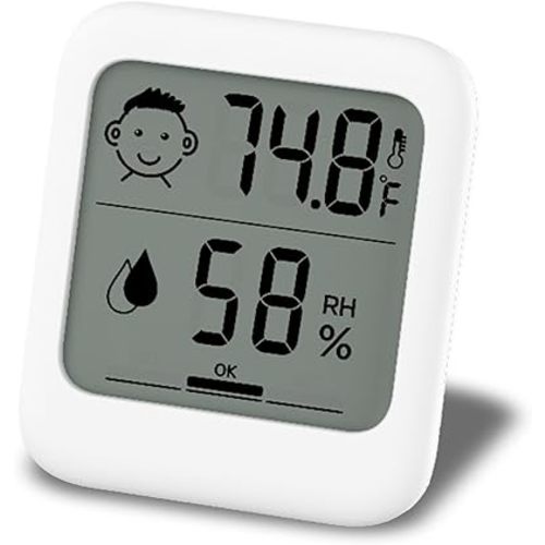 Digital Thermometer and Hygrometer with Comfort Face Display, Hygrometer, Stand, Magnet, Hanging, Simple, Infectious Disease Prevention, Heat Stroke Prevention (Simple, No Clock)