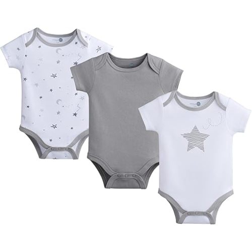 American Baby Unisex 3-Pack 100% Cotton Short Sleeve Bodysuit