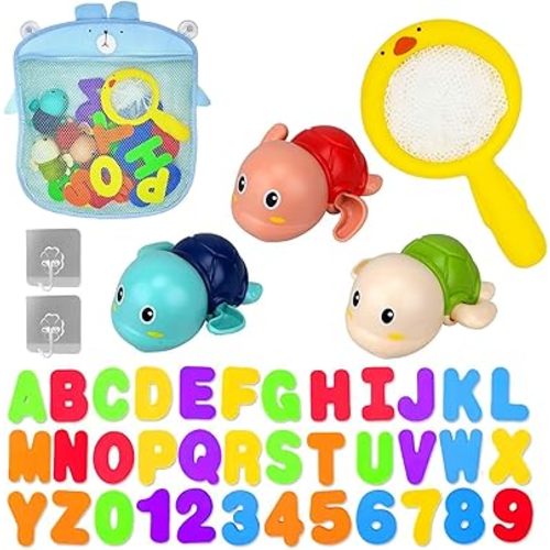 Bath Toys Kids Age 1-3 - Foam Bath Letters And Numbers Abc Alphabet Learning Toys Bathtub Toys Toddlers 2-4 Water Pool Shower Tub Toy Babies Infant 6-9-12-18-24 Months Gifts For 1-6 Year Old Boy Girl