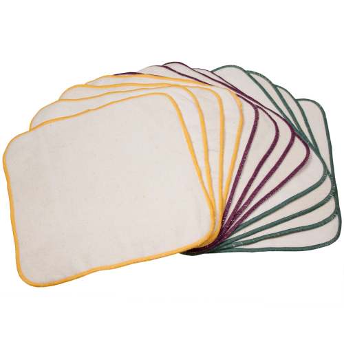 OsoCozy Terry Flannel Wipes 12 pack / Unbleached