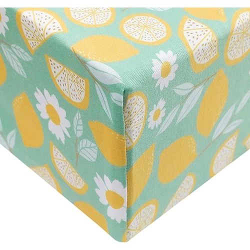 Copper Pearl Premium Knit Baby Crib Sheets for Boys and Girls Breathable and Soft, Fitted Crib Sheets for Standard Baby Mattresses, Lemon
