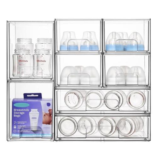 Vtopmart Stackable Storage Drawers Set of 5/8 Clear Plastic Organizer - TikTok Shop