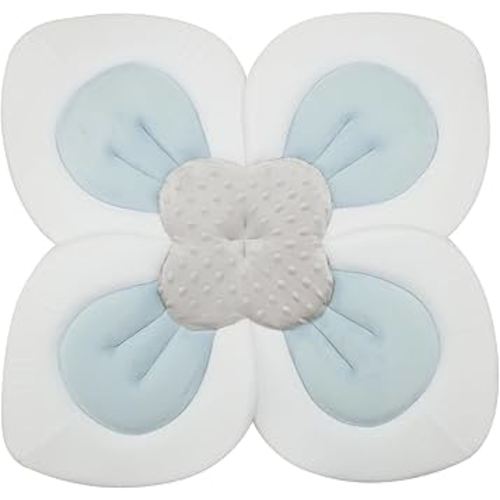 PandaEar Baby Bath Pad for Infant Newborn | Soft Flower Petals for Sink Bathtub Essentials Shower Gift (Blue)
