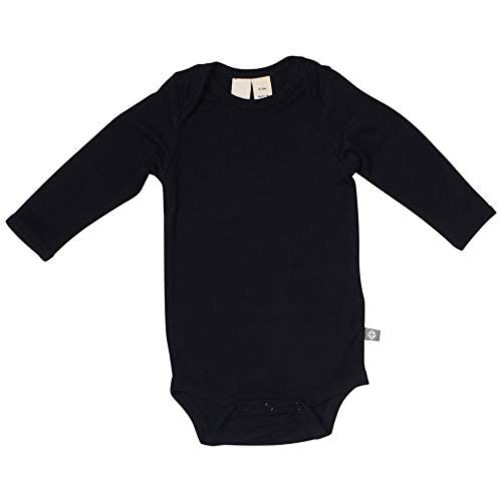 KYTE BABY Soft Bamboo Rayon Long Sleeve Unisex Bodysuit, 0-24 Months (Midnight, 12-18 Months)