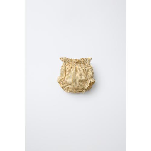 GINGHAM PRINT UNDERWEAR - Yellow | ZARA United States