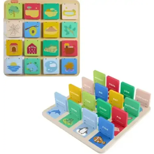 Fisher Price - Wooden Lift & Reveal Board - COLLECTABLES - Multicolor