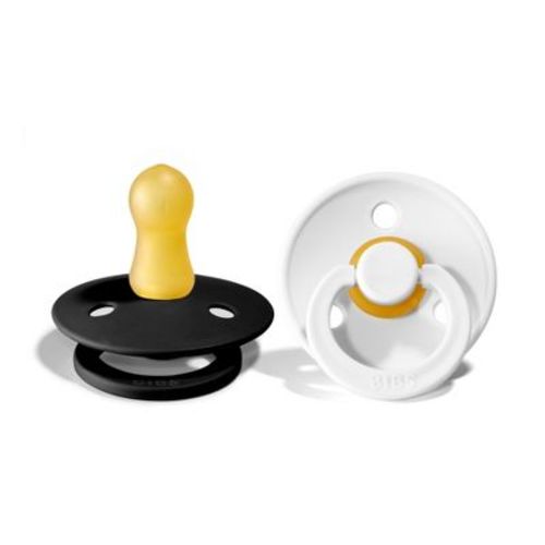 Bibs Colour Latex Pacifier - 6-18 Months - Size 2 - 2pk - Black/white