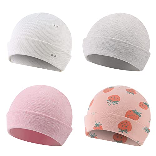 Zsedrut Spring Infant Hospital Beanie Newborn Baby Girls Cotton Hat Tolddler Boy Soft Double-Layer Hat