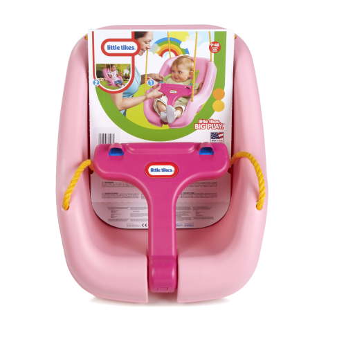 Little Tikes 2-in-1 Snug 'n Secure Swing with High Back and T-Bar, Pink- Infant Baby Toddler Swing, Outdoor Backyard Play Toy for Girls Boys Ages 9 months to 1 2 3 Years Old