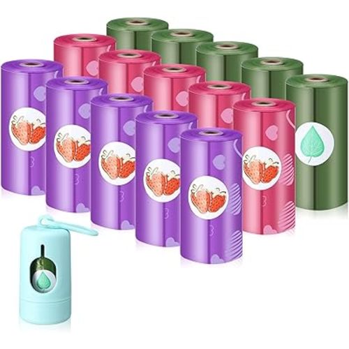 15 Refill Rolls/225 Bags Disposable Diaper Bags with Dispenser Scented Waste Bags Baby Poop Bags Convenient and Quick Diaper Disposal