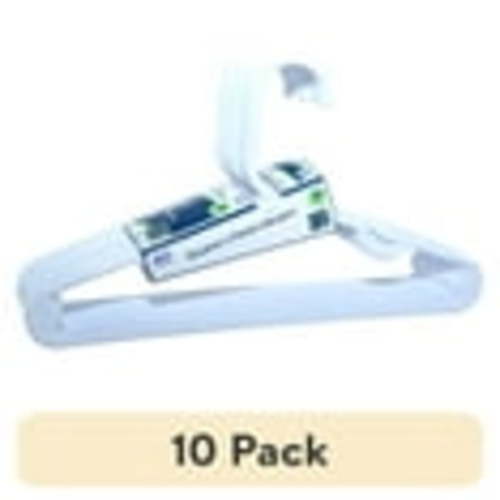 (10 pack) Your Zone Children's Plastic Clothing Hangers, 10 Pack, White