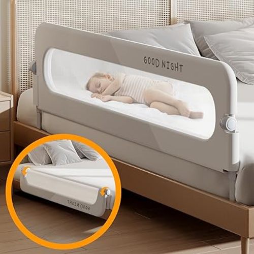 Foldable Toddler Bed Rails - Kids Guard Bumper for Crib Safe Bed Side Rail for Twin Queen King Full Size Beds(48inch)