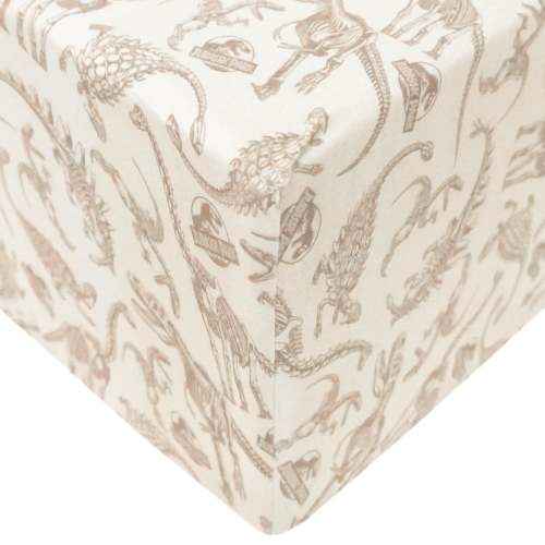 Premium Knit Fitted Crib Sheet - Jurassic Park Fossils