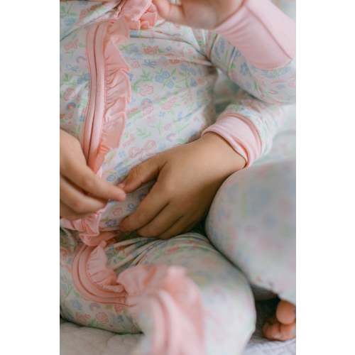 Pink and Blue Floral Bamboo Pajamas I Poppy Kids Co