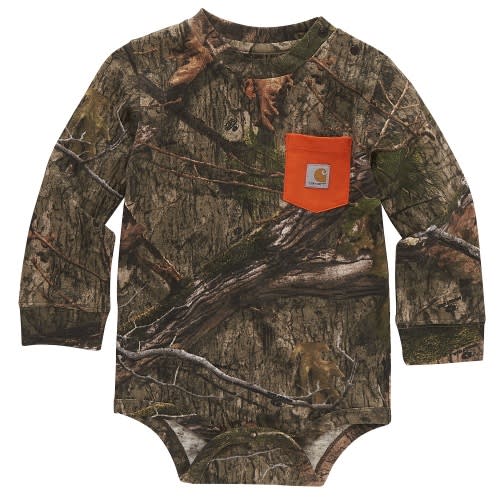 Carhartt® Infant Long-Sleeve Camo Pocket Bodysuit, Mossy Oak Dna Print - CA6424-CR27