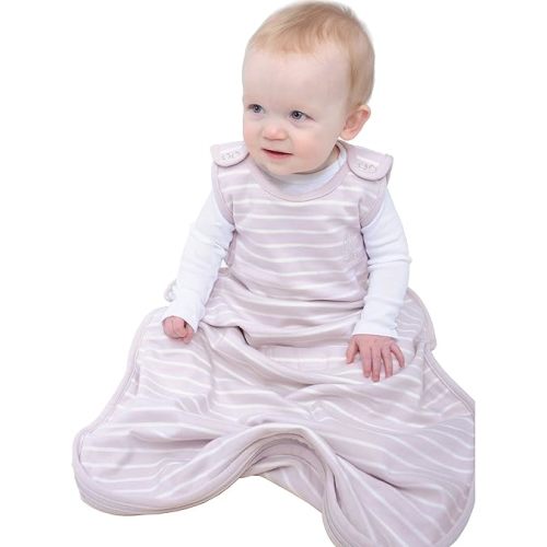 Woolino Ultimate Baby Sleep Sack - 4 Season Baby Wearable Blanket - Two-Way Zipper Adjustable Sleeping Bag - Merino Wool and Organic Cotton - Universal Size (2-24 Months) - Lilac