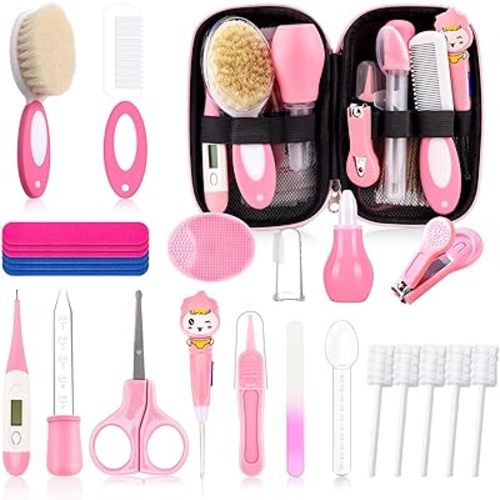 Baby Healthcare and Grooming Kit for Newborn Kids, 25PCS Upgraded Safety Baby Care Kit, Newborn Nursery Health Care Set, Baby Care Products