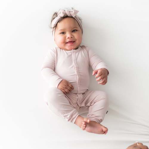 Knotted Bow Headband in Blush