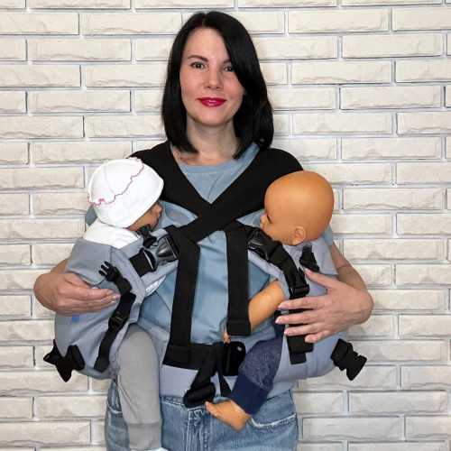 5 in 1 Twins Carrier (Twins Carrier Tandem, twin wrap carrier, tandem babywearing, tandem carry)