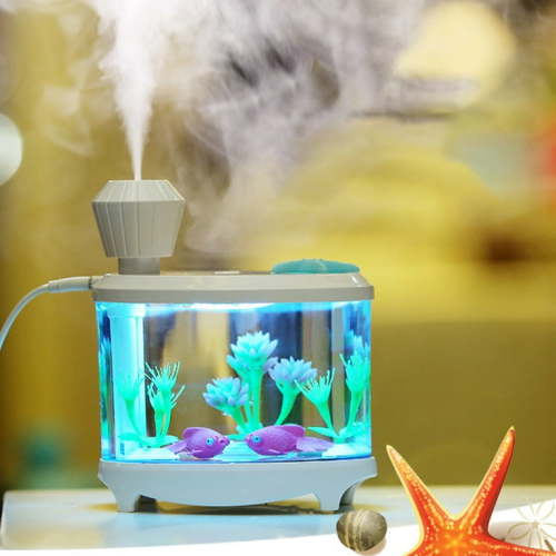 Portable Mini Humidifier, Fish Tank Humidifier 460ml Cool Mist Small Humidifier, USB Quiet Operation Desktop Humidifiers with LED Lights for Baby Bedroom Travel Office Home Clearance