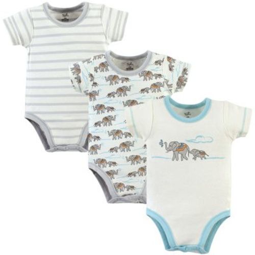 Touched By Nature Organic Cotton Bodysuits 3pk, Mint Elephant, 9-12 Months