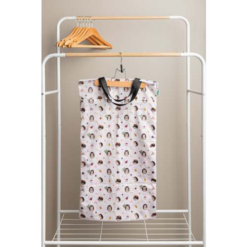 Patterned Large Zipper Hanging Wet Bag, Laundry Bag with Handles