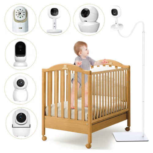 "Baby Monitor Floor Stand, Universal Camera Stand Mount, Adjustable Height 37.4-68.8"", Compatible with Infant Optics, Babysense, Nanit Pro, Owlet, Baby Ganibs, Bonoch, Safety for Nursery"