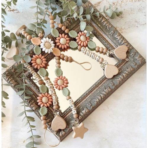 Personalized pacifier clips flower model