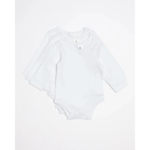 Target Baby 3 Pack Baby Organic Cotton Long Sleeve Bodysuits - Kmart