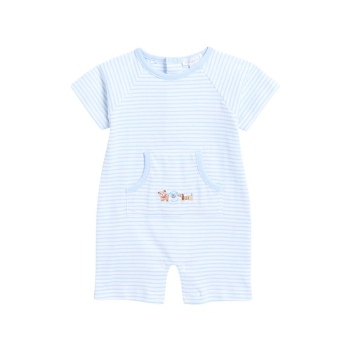 Dog Stripe Pima Cotton Romper