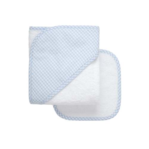 Big Check Hooded Towel & Washcloth Set