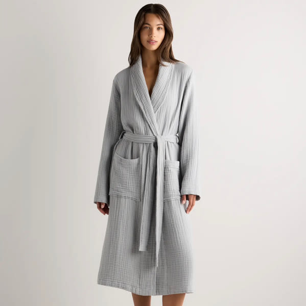 Soft Layered Turkish Cotton Robe- Mist Size Large