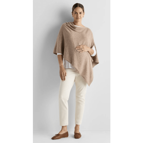 Mongolian Cashmere Nursing Shawl in Oatmeal