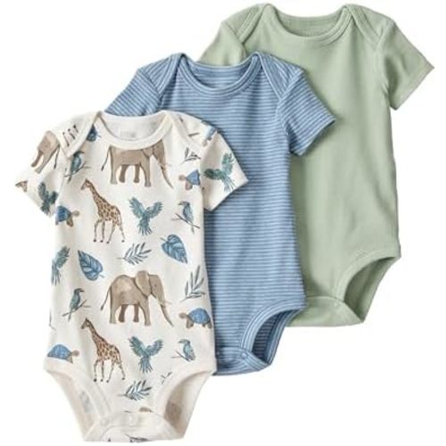 little planet by carter's Unisex 3-pack Short Sleeve Bodysuits Made With Organic Cotton