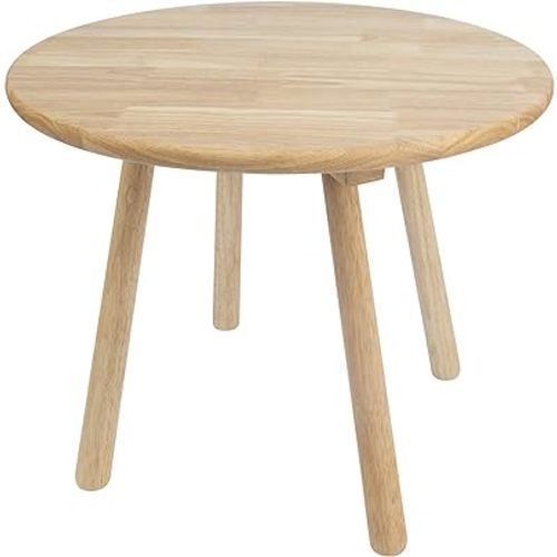 Wooden Toddler Table, Naturally Finished Solid Hardwood,Kids Stool Chair, Handmade, for Playroom, Nursery, Preschool, bedroom, Kindergarten Eating, Reading, Playing, Boys Girls Age 2+ (1, Round Table)