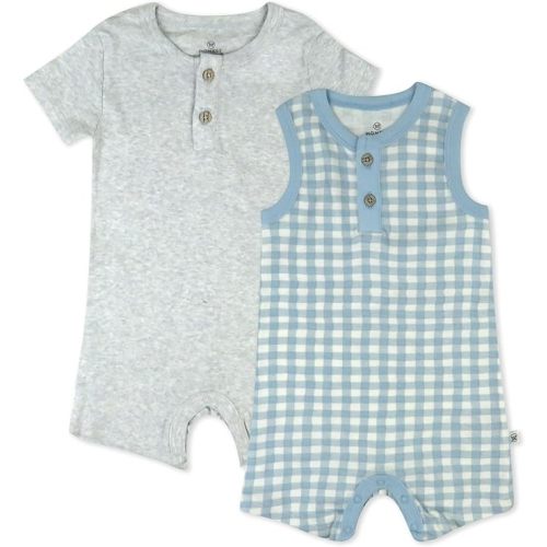HonestBaby Multipack Short Romper Sets and Dresses 100% Organic Cotton for Infant Baby, Toddler