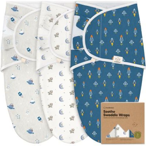 3pk Soothe Baby Swaddle 0-6 Months, Organic Baby Swaddle Sleep Sacks, Newborn, Infant Swaddle Sack (Bunnies)