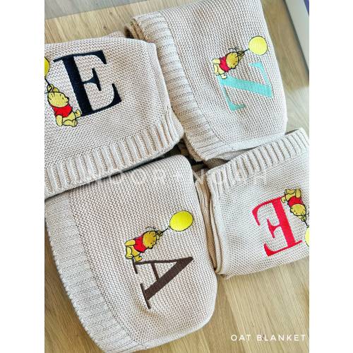 Winnie the Pooh blanket, Winnie the Pooh nursery, baby announcement, piglet tigger,  Knit Baby Blanket, Hospital Newborn Baby Shower Gift